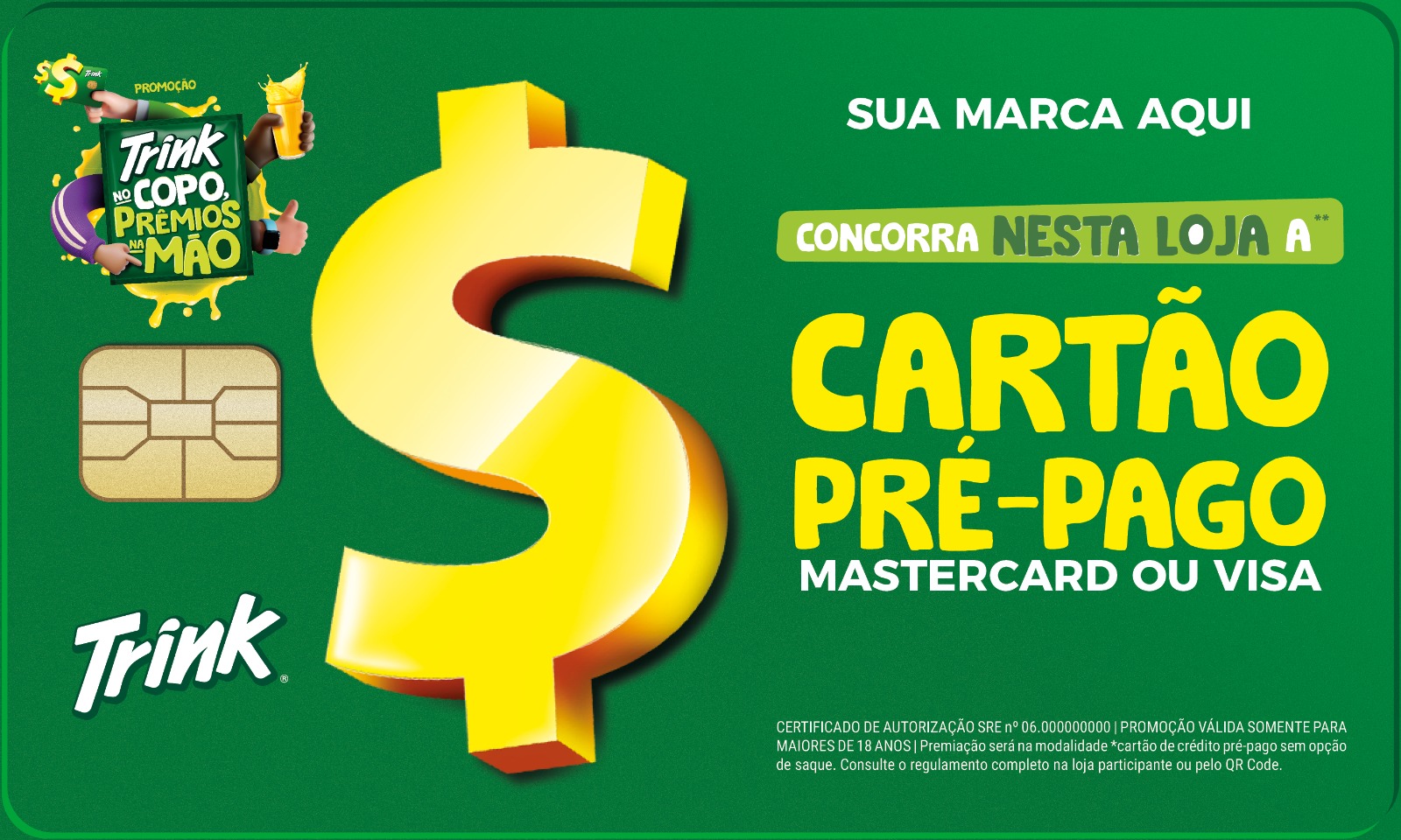 Cartão Pré-Pago sem opção de saque ou transferência, com sugestão de compra para um carro zero km.